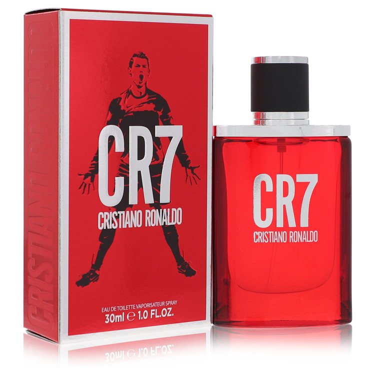 1 oz Cristiano Ronaldo CR7 Eau de Toilette bottle with lavender, cardamom, tobacco, cinnamon, sandalwood, vanilla and amber