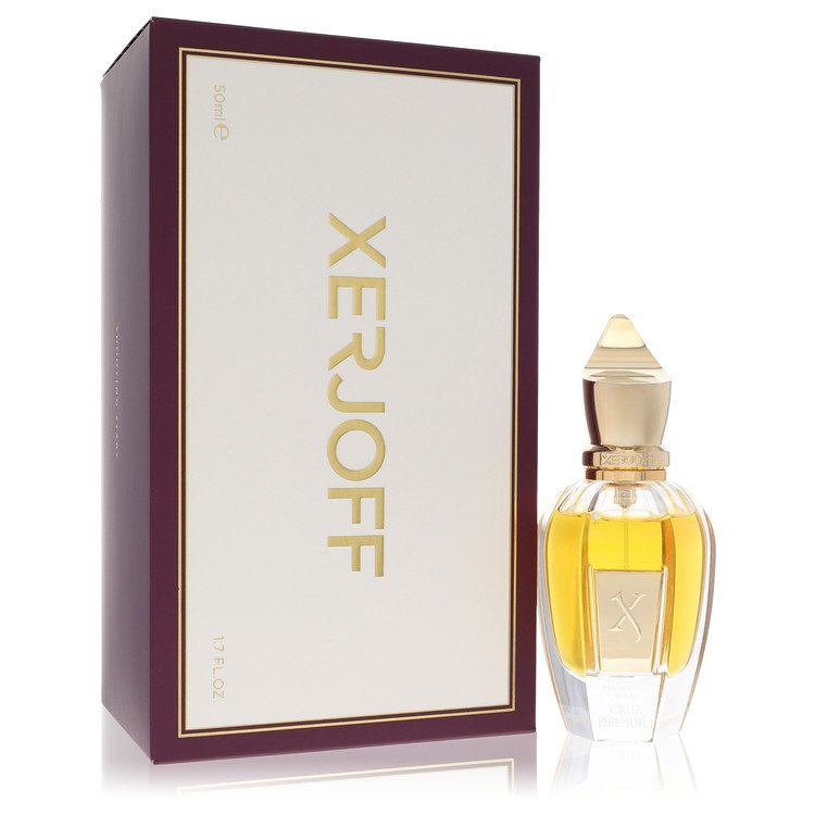 Xerjoff Cruz Del Sur I Eau de Parfum bottle — oriental spicy perfume with bergamot, rum, grapefruit, cinnamon, cumin, dried fruits, cedar, cypress, patchouli, vetiver, and amber notes.