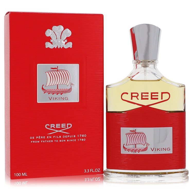 Creed Viking perfume bottle and packaging on a white background