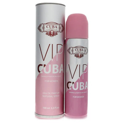 Cuba VIP perfume bottle and canister on a white background