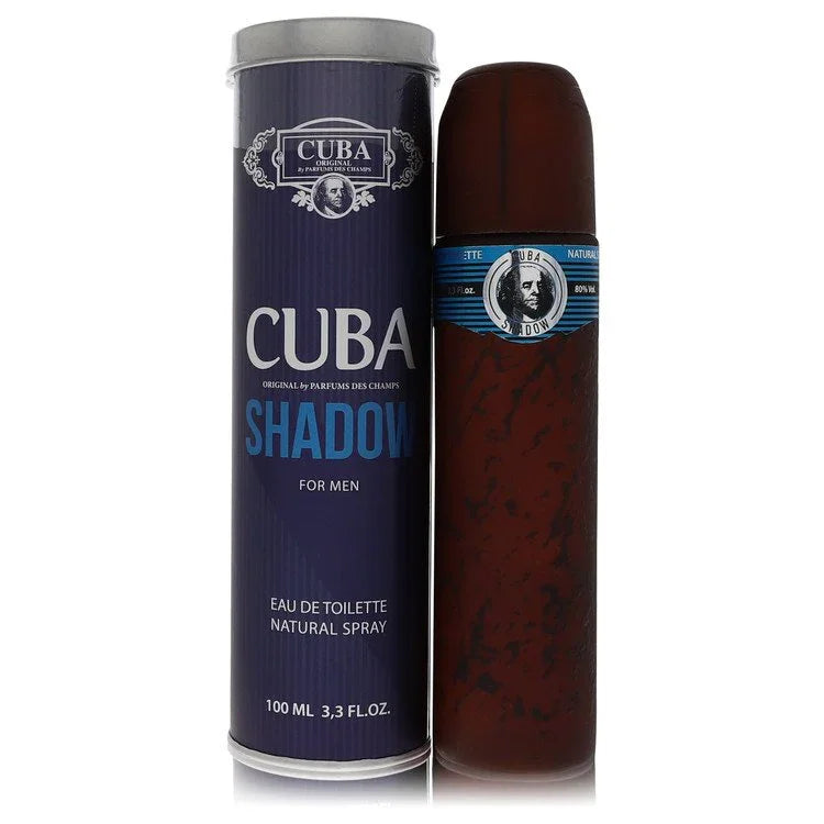 Cuba Shadow for men eau de toilette spray and packaging on a white background