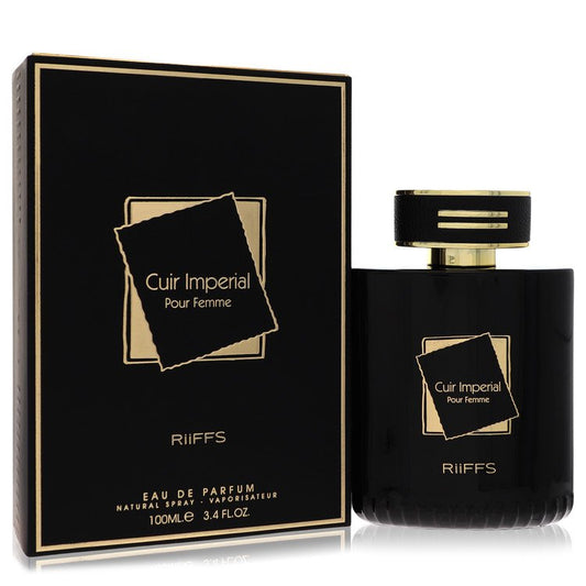 RIiffs Cuir Imperial Pour Femme perfume bottle and packaging on a white background