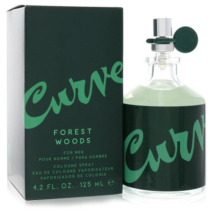 Curve Forest Woods cologne spray bottle and packaging on a white background