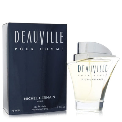Michel Germain Deauville Pour Homme Cologne bottle — woody fruity green men’s Eau de Parfum with black currant bud, nutmeg, water note, geranium, cypress, chamomile, sandalwood, amberwood, and incense.