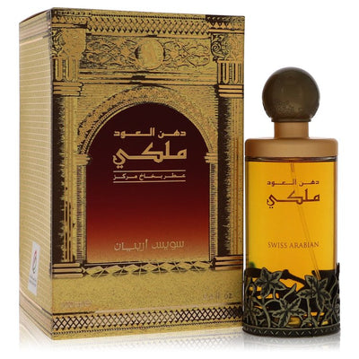 Swiss Arabian Dehn El Oud Malaki bottle — opulent woody oriental unisex perfume with oud wood, agarwood, cedarwood, sandalwood, and musk notes.