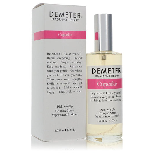 Demeter Cupcake Cologne Spray bottle — sweet gourmand women's perfume with sugar, vanilla, buttercream frosting, cake batter, warm musk, and vanilla bean notes.