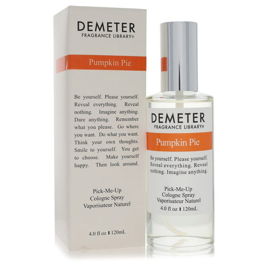 Demeter Pumpkin Pie cologne spray bottle and packaging on a white background