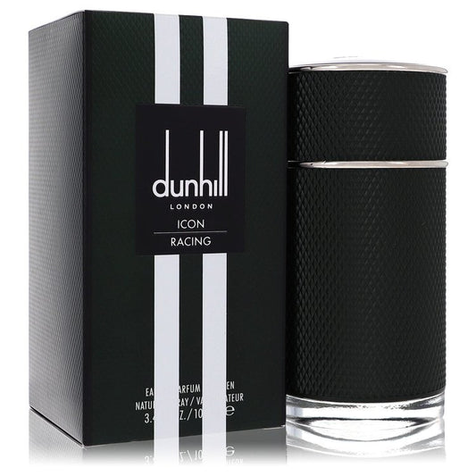 Dunhill London Icon Racing perfume bottle and packaging on a white background