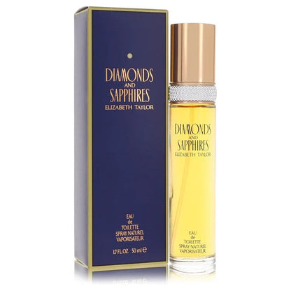 Diamonds and Sapphires by Elizabeth Taylor Perfume signature luxury glass flacon displaying its premium diamond-ring styled collar work on a clean background