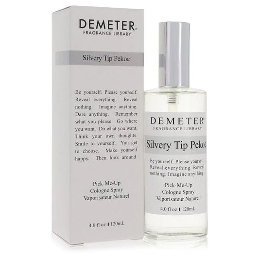 “Demeter Silvery Tip Pekoe white tea perfume featuring White Tea, Green Tea, and Clean Musk”
