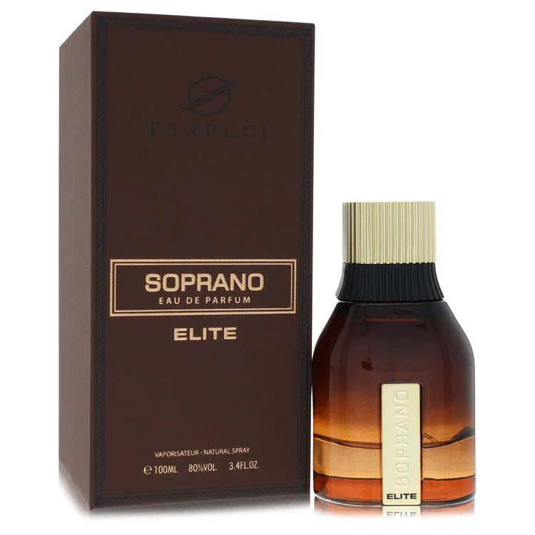 Soprano Eau de Parfum Elite bottle and packaging on a white background