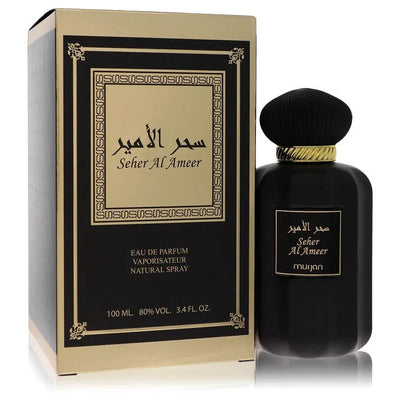 Seher Al Ameer perfume bottle and packaging on a white background