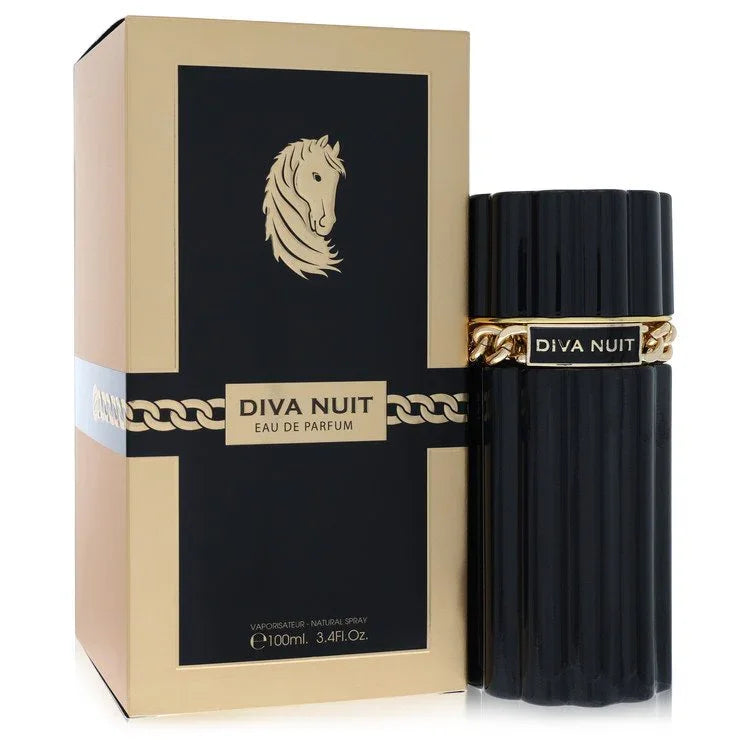 Diva Nuit perfume bottle and packaging on a white background
