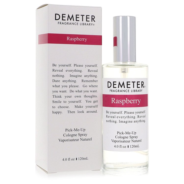 Demeter Raspberry Cologne Spray bottle — realistic juicy red raspberry single-note fragrance.