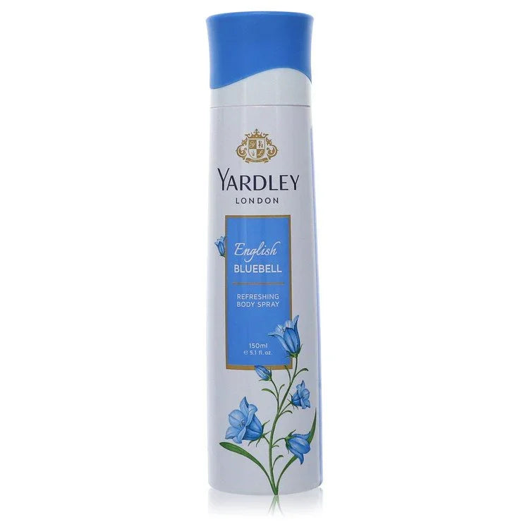 Yardley London English Bluebell body spray on a white background