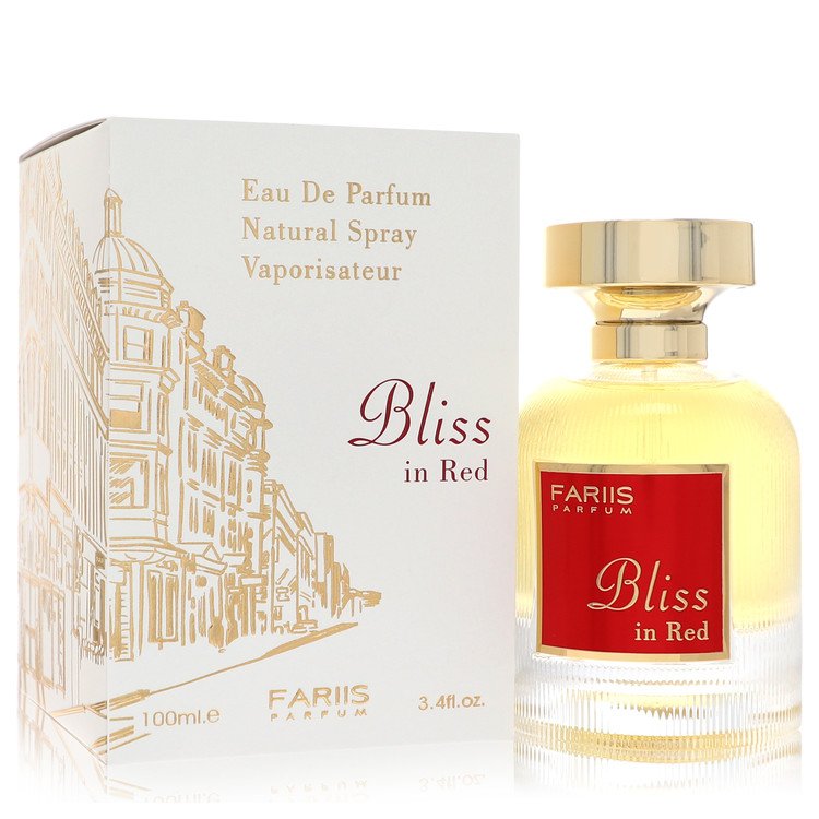 Fariis Bliss In Red perfume bottle — Vibrant floral spicy fragrance with red berries, pink pepper, rose, and amber notes