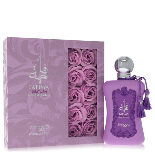 Purple perfume bottle and packaging with roses on a white background