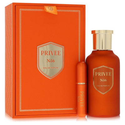 Flavia Privee No 6 Perfume bottle — enigmatic woody floral citrus fragrance with bergamot, pink pepper, rose, jasmine, patchouli, amber, and sandalwood.