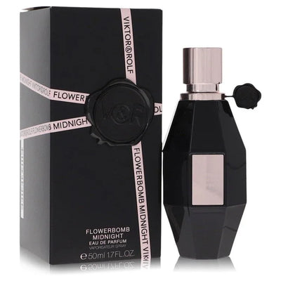 Flowerbomb Midnight Perfume bottle by Viktor & Rolf — fruity floral musky fragrance with black currant, pomegranate, night-blooming jasmine, peony, orange blossom, vanilla, white musk and patchouli