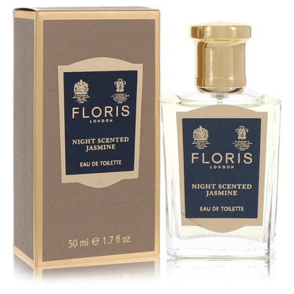 Floris London Night Scented Jasmine perfume bottle and packaging on a white background