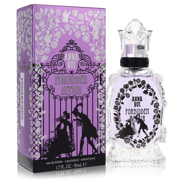 Anna Sui Forbidden Affair perfume bottle and packaging on a white background