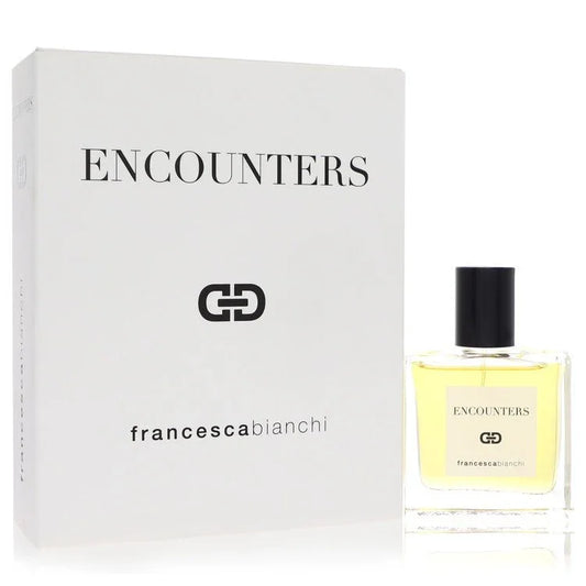 Francesca Bianchi Perfume bottle and packaging with 'Encounters' branding on a white background