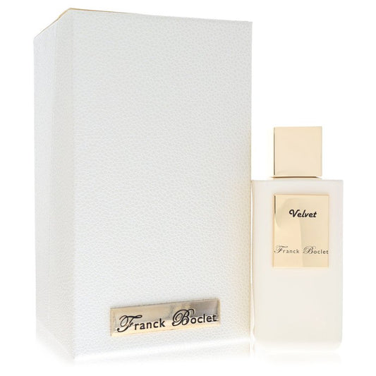 Franck Boclet Velvet Perfume bottle — sophisticated oriental woody fragrance with floral notes, sweet notes, spices, woods, vanilla, and amber.