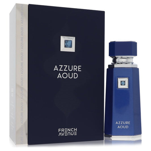 Fragrance World Azzure Aoud Eau de Parfum bottle - oriental woody oud cologne with citrus, aromatic herbs, oud, and smoky accords