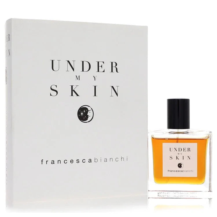 Perfume bottle and packaging of 'Under My Skin' by Francesca Bianchi on a white background