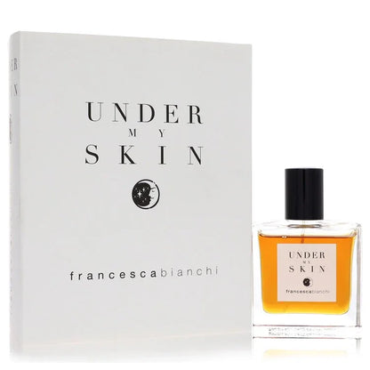 Perfume bottle and packaging of 'Under My Skin' by Francesca Bianchi on a white background