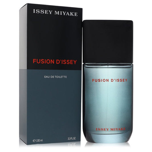 Issey Miyake Fusion D'Issey perfume bottle and packaging on a white background