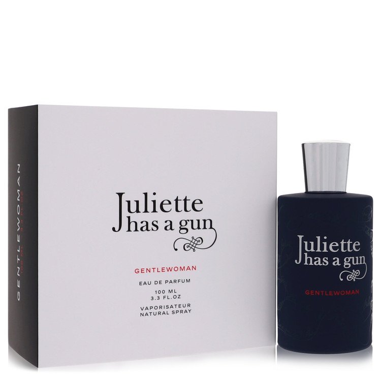 Perfume bottle and packaging of 'Juliette has a gun' Gentlewoman on a white background