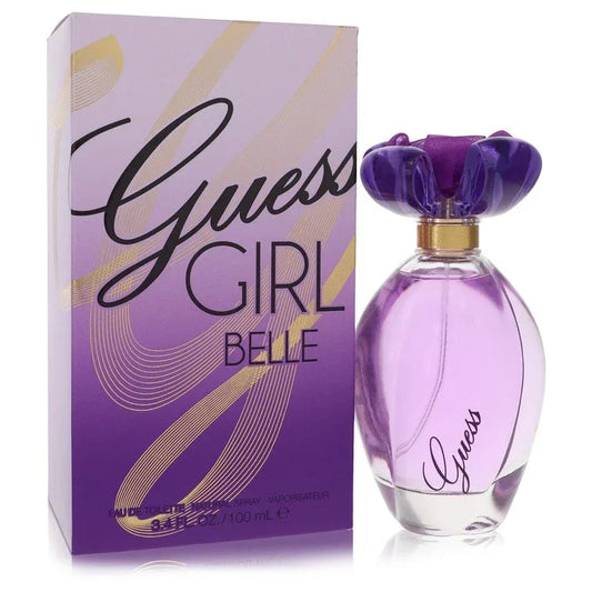 Guess Girl Belle perfume bottle and packaging on a white background