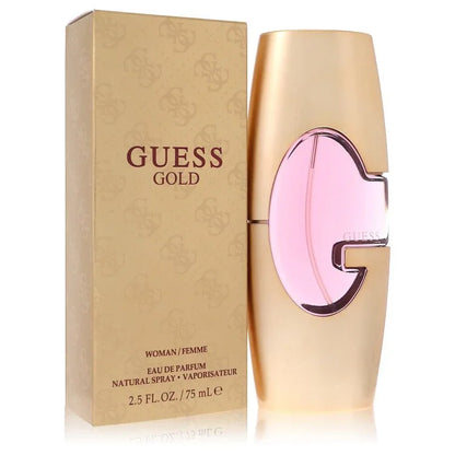 Guess Gold perfume bottle golden design fruity floral fragrance
2.5 oz