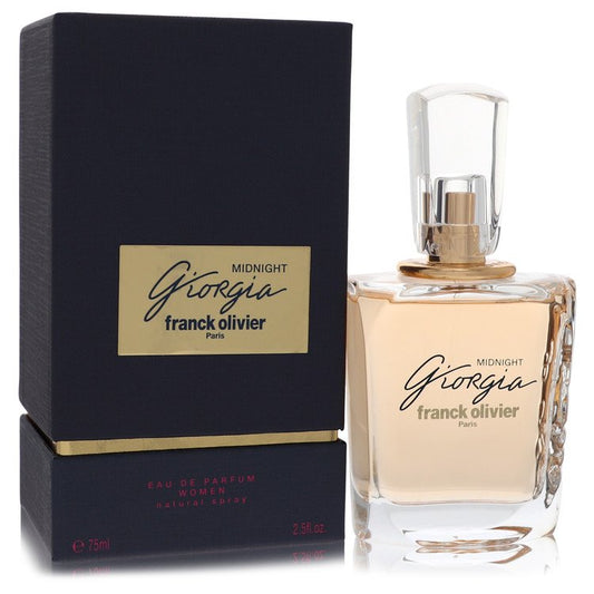Franck Olivier Giorgia Midnight Eau de Parfum bottle - women's floral oriental perfume with pear, bergamot, jasmine, ylang-ylang, vanilla, and patchouli