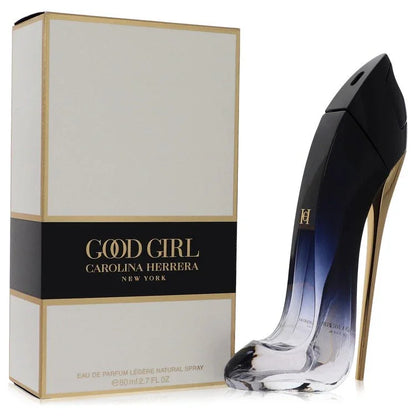 Carolina Herrera Good Girl Légère Eau de Parfum white gold stiletto bottle — amber floral gourmand EDP with ylang-ylang, tuberose, jasmine and dulce de leche 2.7 oz Eau De Parfum Legere Spray