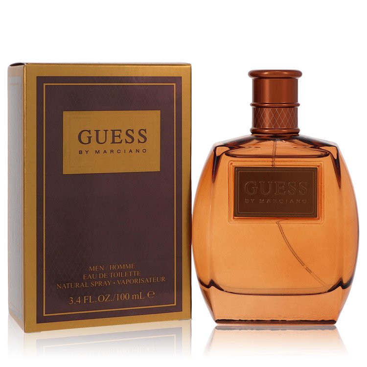 Guess Marciano Cologne bottle — spicy warm men's fragrance with ginger-mandarin, star fruit, pepper, lavender, and suede notes.
