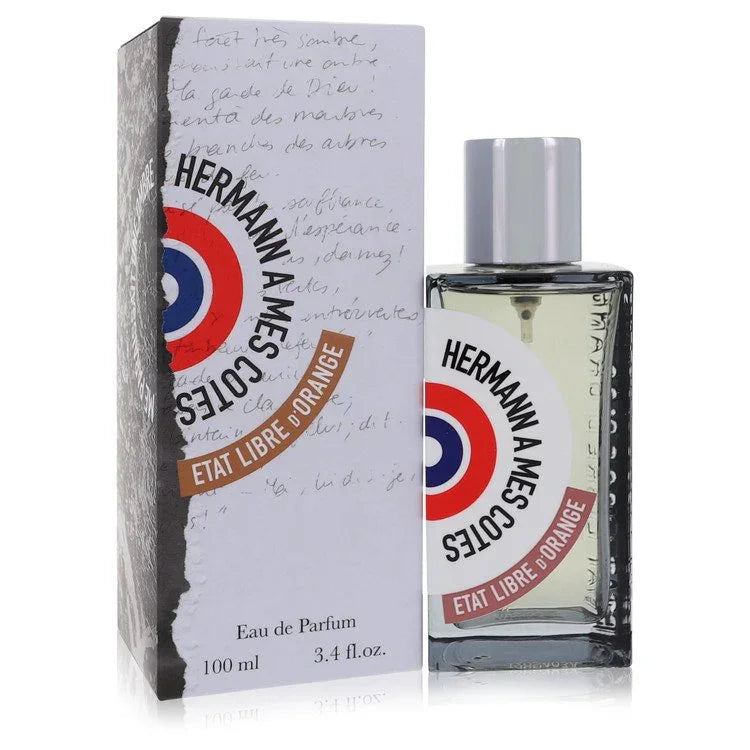 Hermann a mes Cotes perfume bottle and packaging on a white 3.4 oz background