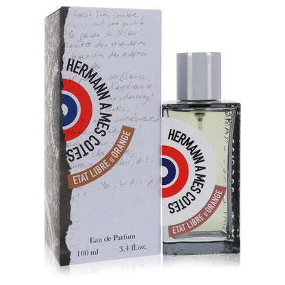 Hermann a mes Cotes perfume bottle and packaging on a white 3.4 oz background