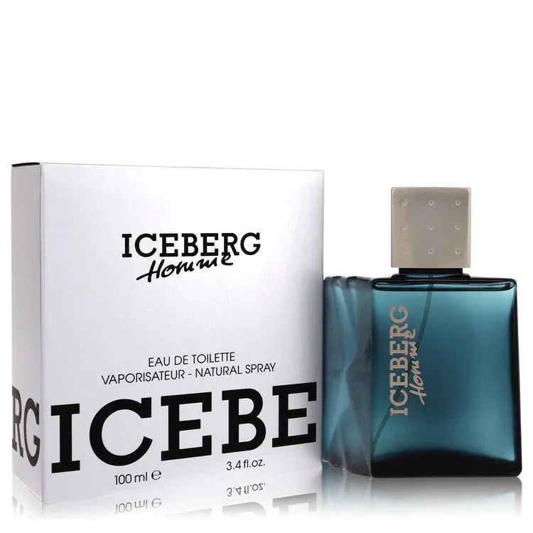 Iceberg Homme perfume bottle and packaging on a white background