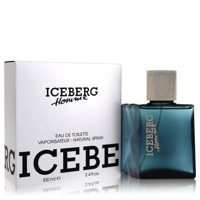Iceberg Homme perfume bottle and packaging on a white background