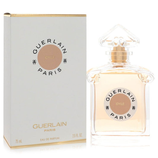 Guerlain perfume bottle and packaging on a white background