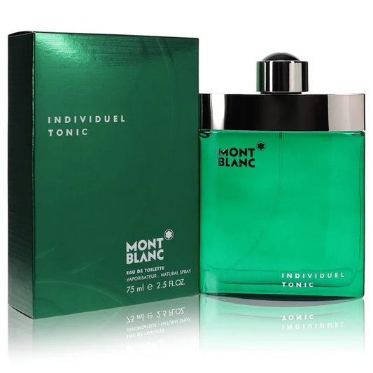 Mont Blanc Individuel Tonic perfume bottle and packaging on a white background