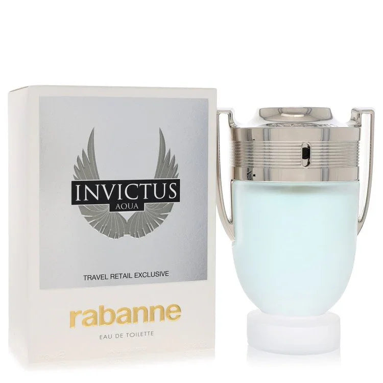 Invictus Aqua Cologne bottle - Paco Rabanne fresh aquatic woody fragrance for men with yuzu, grapefruit, marine accord, ambergris and guaiac wood