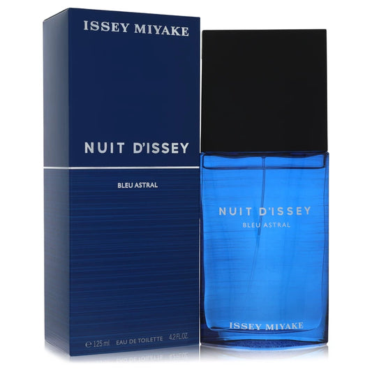 Nuit D'Issey Bleu Astral Cologne bottle - Issey Miyake woody spicy men's fragrance with lime, coriander, leather, amber and woods
