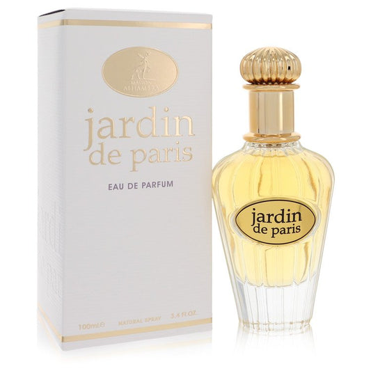Jardin de Paris perfume bottle and packaging on a white background