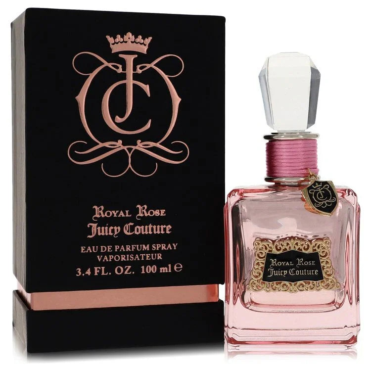 Juicy Couture Royal Rose perfume bottle and packaging on a white background