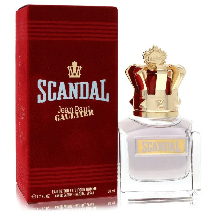 Jean Paul Gaultier Scandal perfume bottle and packaging on a white background
