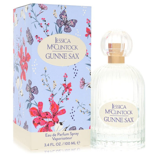 Jessica McClintock Gunne Sax perfume bottle and packaging with floral design