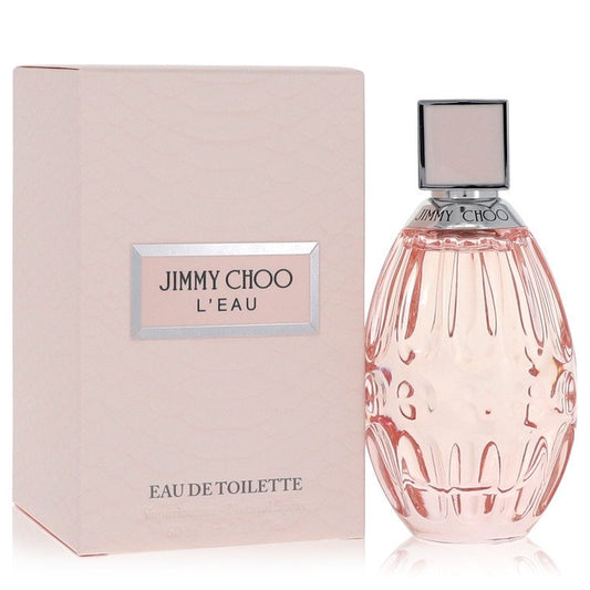 Jimmy Choo L'Eau perfume bottle and packaging on a white background